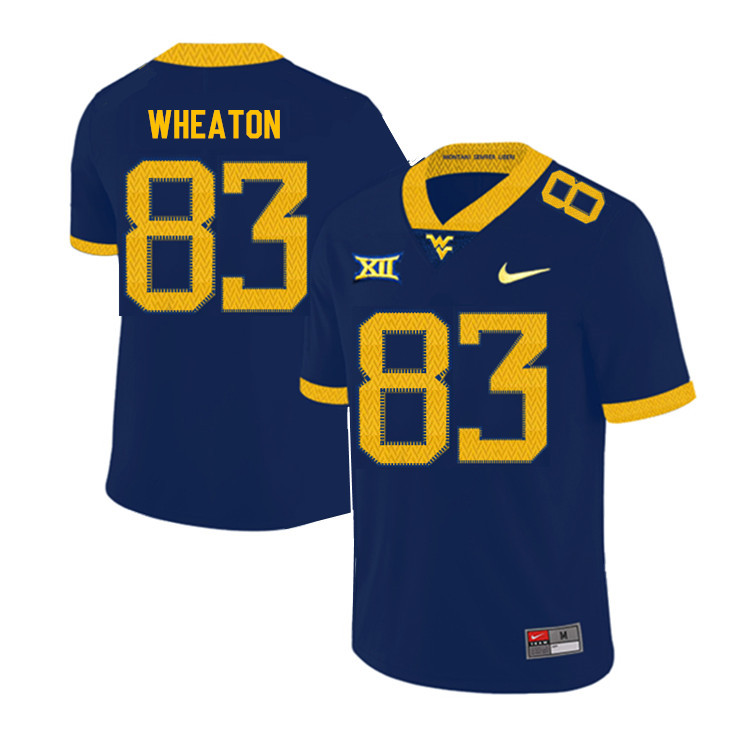 NCAA Men's Bryce Wheaton West Virginia Mountaineers Navy #83 Nike Stitched Football College 2019 Authentic Jersey HB23M75NP